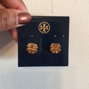 Tory Burch Large Logo Stud Earrings